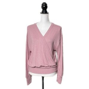 Anthropologie Rose Long Sleeve Wrap Top Sz XS